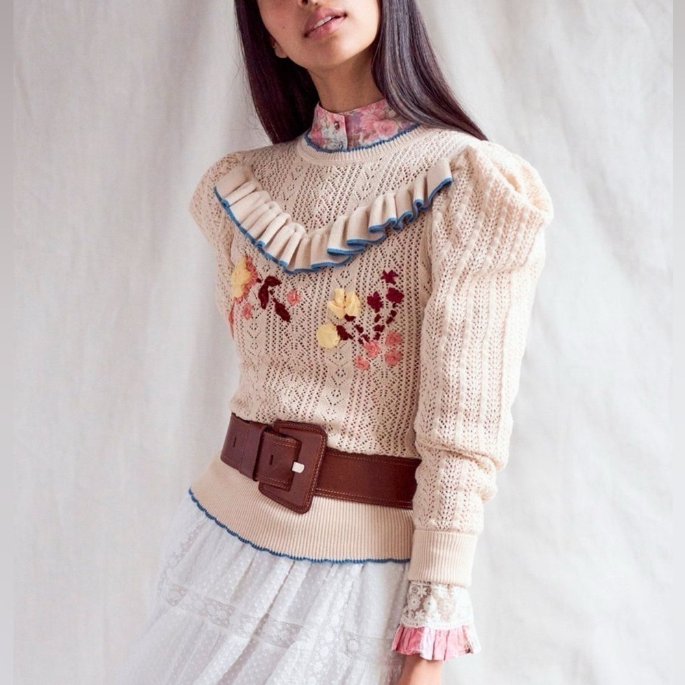 LoveshackFancy Rennley sweater NWT RARE - Picture 11 of 13